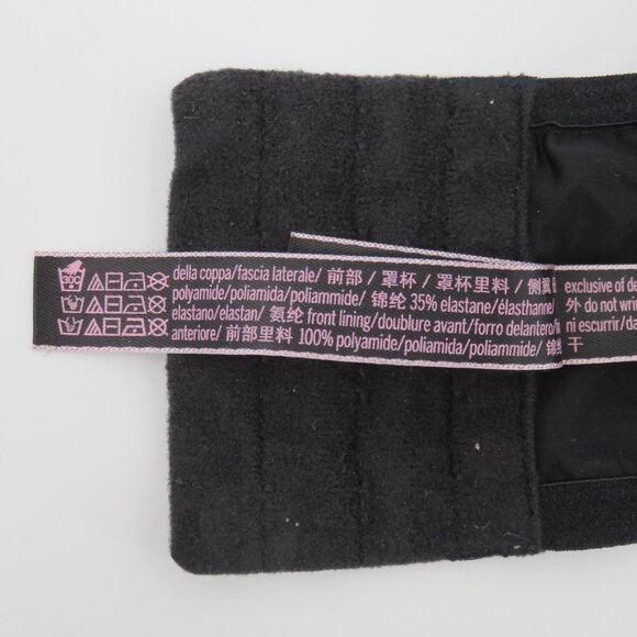 Victorias Secret Small Deep V Black Animal Rhinestone Bralette Bra Underwire - Picture 13 of 15